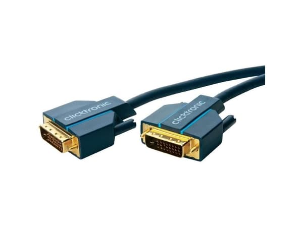 ClickTronic 3m DVI-D Connection, 3 m, DVI-D, DVI-D, Blå, Guld, 7,92 Gbit/s