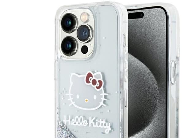 Apple iPhone 14 Pro Max Hello Kitty Case Liquid Glitter Charms Kitty Head (HKHCP14XLIKHET) hopea