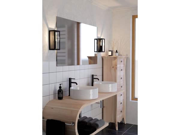 EGLO AMEZOLA vegglampe IP44 E27 H260 sort