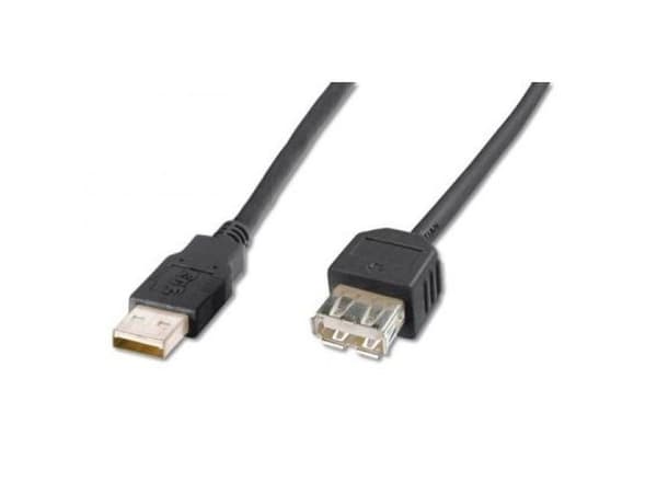 ASSMANN - USB forlængerkabel - USB (hun) til USB (hun) - USB 2.0 - 1.8 m - formet - sort