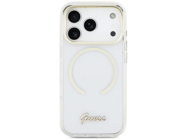 Guess IML Script metall MagSafe-deksel til iPhone 17 Pro - klar