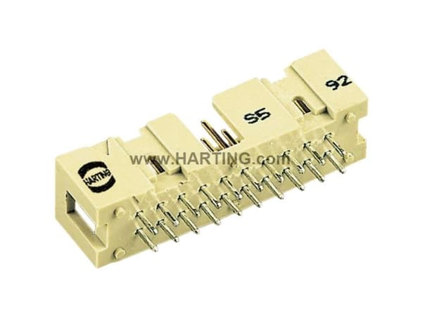 Harting SEK 18 Series Straight Through Hole PCB Header, 6 Contact(s), 2.54mm Pitch, 2 Row(s), Shrouded