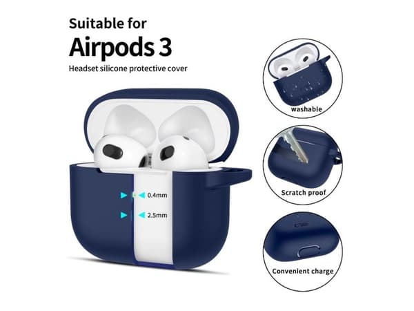 Tech-Protect TECH-PROTECT silikonkrok Apple AirPods 3 marineblå