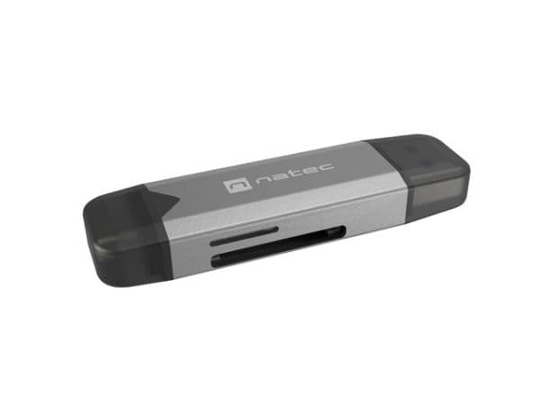 NATEC NCZ-2262, MicroSD (TransFlash), MicroSDHC, MicroSDXC, SDHC, SDXC, Sort, Mørkegrå, 5000 Mbit/s, USB 3.1, 20 mm, 74 mm