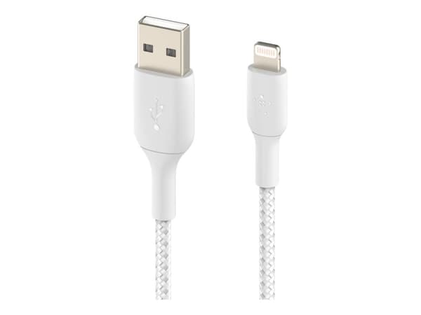 Belkin BoostCharge - Lightning-kabel - Lightning hann til USB hann - 3 m - hvit