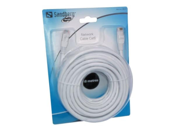 Sandberg SAVER - Netværkskabel - UTP - Cat6 - Hvit - 10m