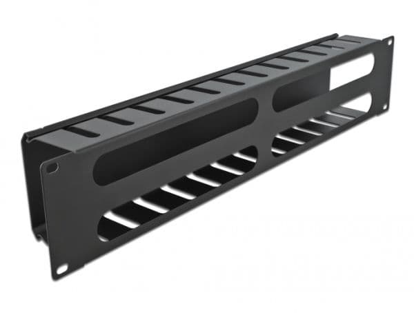 Delock - Rackpanel för kabelhantering - svart - 2U - 19"