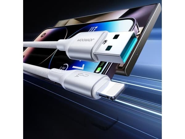 Joyroom USB-A - Lightning 2 m hvit kabel (6956116798260)