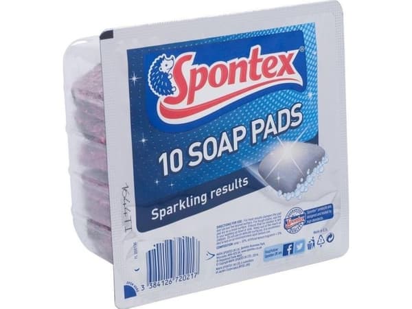 Spontex tvålkuddar med 30% tvål, stålull, 10 st