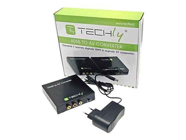 TECHly - Videoadapter - virta DC jack, HDMI hun til RCA x 3 hun - lajittelu - 1080p tuki