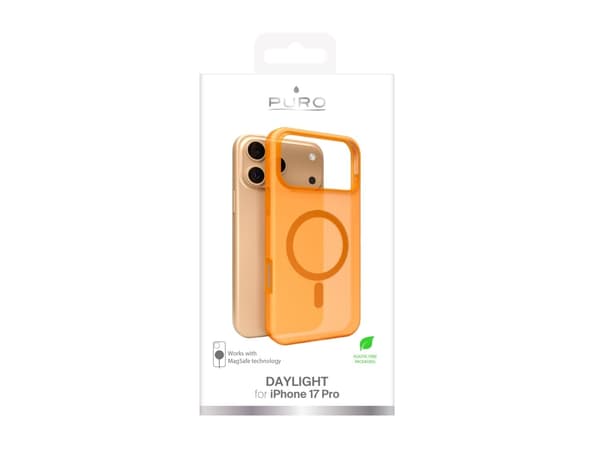 PURO Daylight, Mobilskal, Apple, iPhone 17 Pro, 16 cm (6.3"), Orange, Translucent