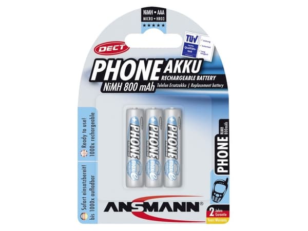 ANSMANN - Batteri AAA - NiMH - (oppladbart) - 800 mAh