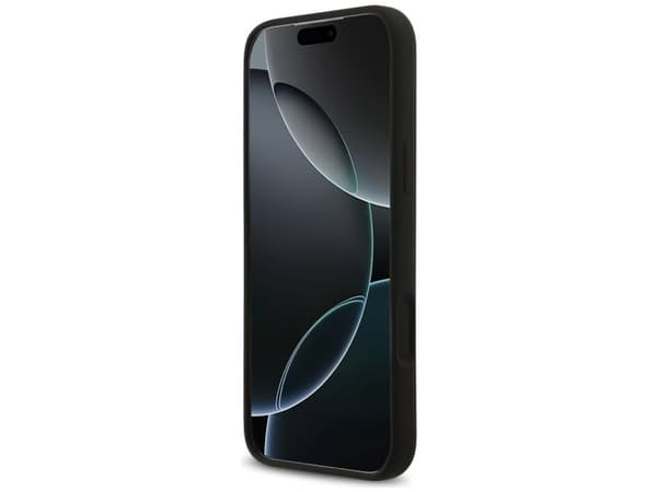 Guess silikon Big 4G Script-fodral för iPhone 17 Pro Max - Svart