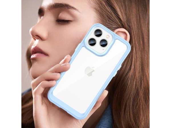 Outer Space Case iPhone 14 Pro Max hårt fodral med gelram - blå