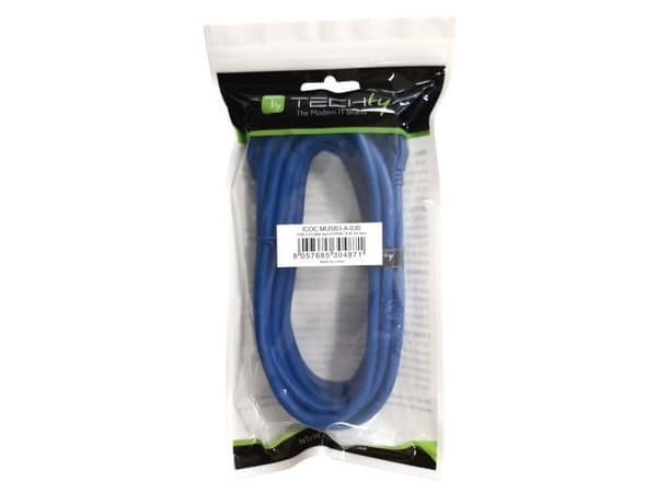 Techly 2.0m USB 3.0 A-Micro B M/M, 2 m, USB A, Micro-USB B, USB 3.2 Gen 1 (3.1 Gen 1), uros/naaras, sininen