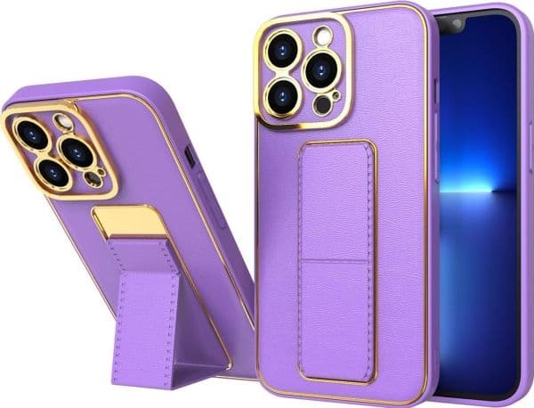 Ny kickstand-etui til iPhone 12 med stativ - lilla