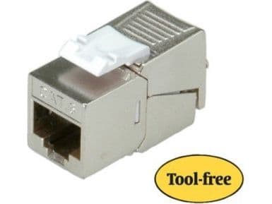 ROLINE Cat.6/Class E Keystone Jack, RJ-45, shielded, SLIM, toolless silver, Hopea