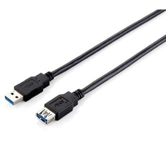 Equip 128398, 2 m, USB A, USB A, USB 3.2 Gen 1 (3.1 Gen 1), Hankjønn/hunkjønn, Sort
