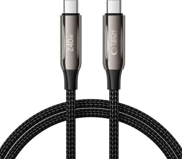 Tech-Protect USB-C til USB-C kabel 1 m - svart (5906302370603)
