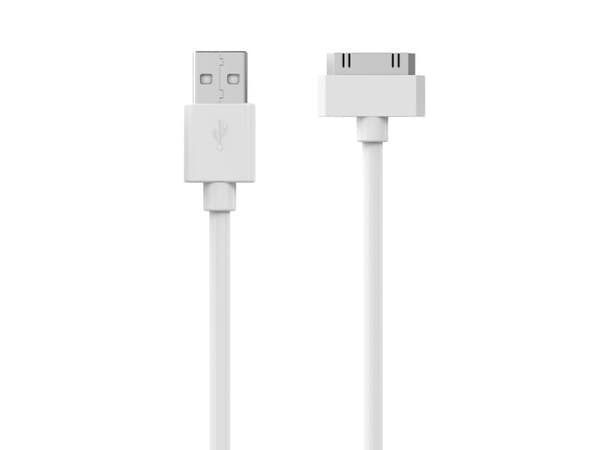 Sinox Apple™ 30-pin kabel. 2m. Hvid