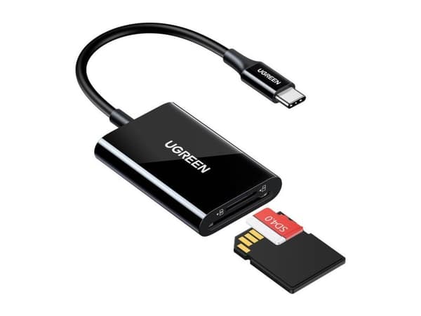 Ugreen CM265, MicroSD (TransFlash), MicroSDHC, MicroSDXC, SD, SDHC, SDXC, Svart, 5000 Mbit/s, USB 3.2 Gen 1 (3.1 Gen 1) Type-C, Android