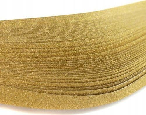 CreativeHobby quillingstrimler med glitter 10 mm/50 stk - gull