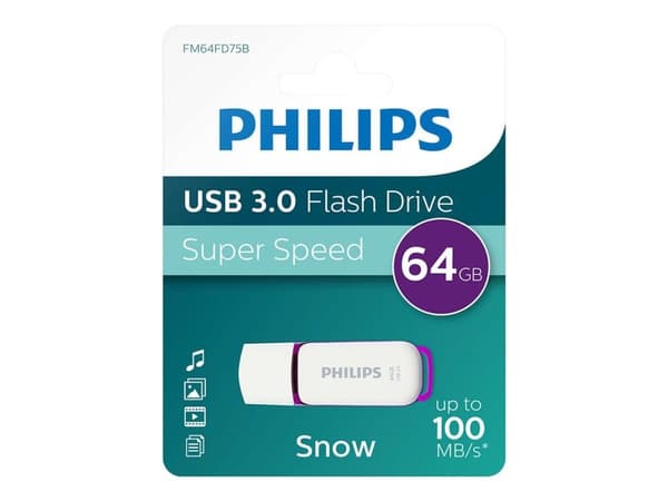 Philips FM64FD75B Snow edition 3.0 - USB-flashstasjon - 64 GB - USB 3.0