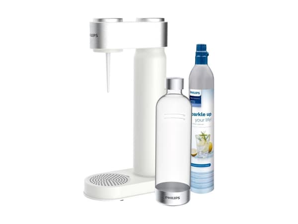 Philips GoZero ADD4902WH - Sodamaskin - 1 liter - borstat rostfritt stål