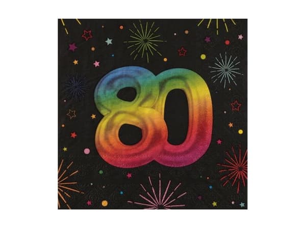 Svarta och regnbågsservetter, 80 år