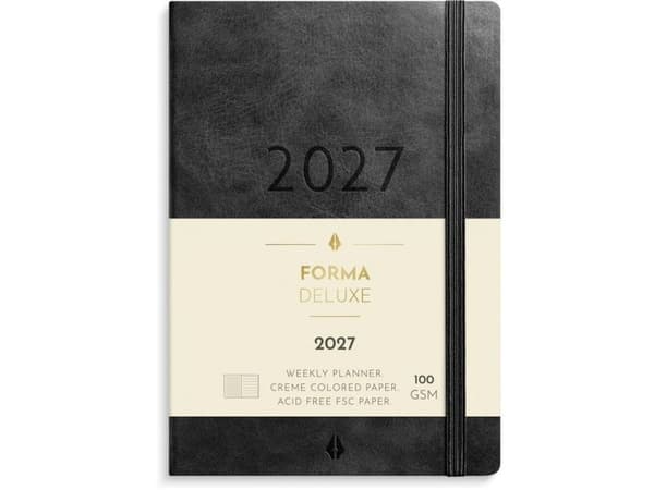 Ugekalender, Mayland Forma Deluxe, 105 x149mm år: 2027, sort,