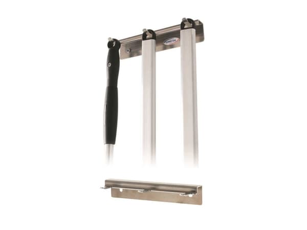 Wall rack in raw aluminium, 3 places