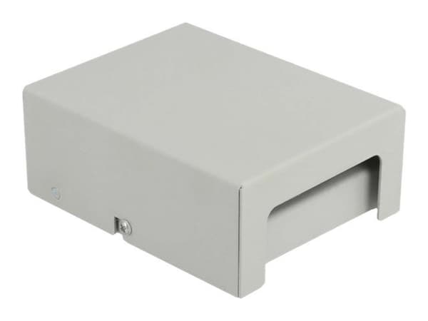 Delock - Blank keystone-patchpanel - väggmontering, kan monteras på DIN-skena - grå - 4 portar