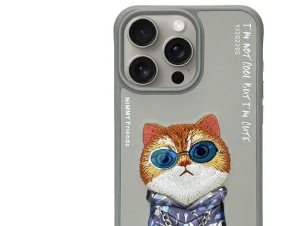 Nimmy iPhone 15 Pro 6,1" deksel grå/grå Glass Cool Cat