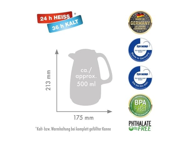 Rotpunkt termoskanne 1,5 l sparking black