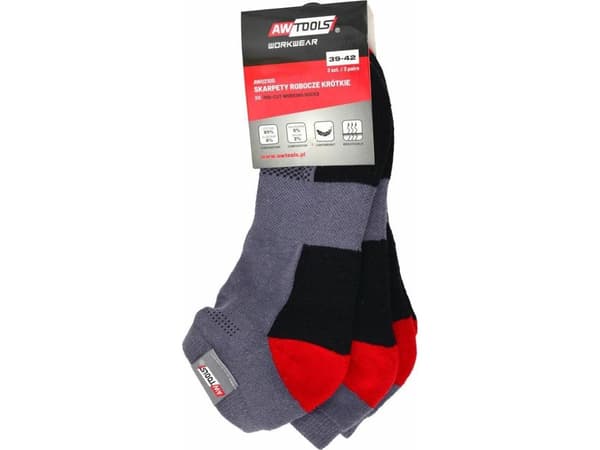 AWTOOLS korte sokker str. 43-46 / 3-pk