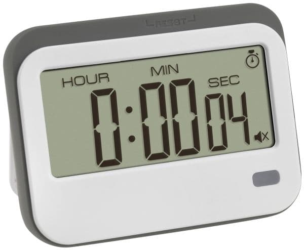 TFA Dostmann Digital Timer med stoppur och väckarklocka Timer Vit, Grå digital (38.2052.02)