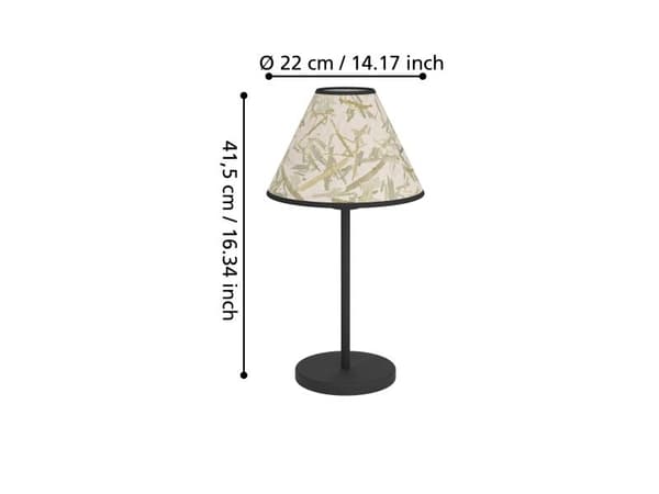 EGLO OXPARK BORD H415 E27 bambusblad-lampe