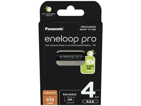 Panasonic eneloop pro BK-4HCDE/4BE - Batteri 4 x AAA - (ladbare) - 930 mAh