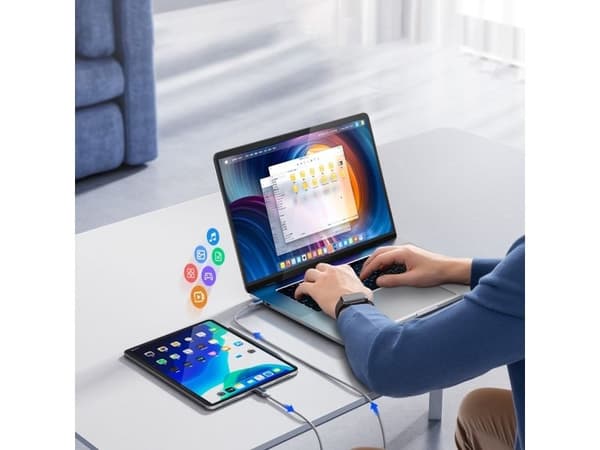 USB-C - USB-C 1m 5A 100W kaapeli - valkoinen