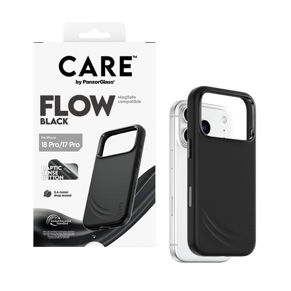 CARE by PanzerGlass Flow Case Schwarz m. MagSafe iPhone 18 Pro | 17 Pro