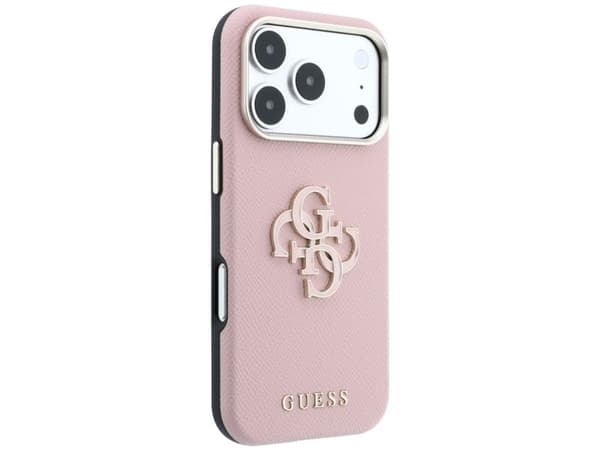 Etui Guess Grained & Big Resin Logo do iPhone 18 Pro Max / 17 Pro Max rózowy