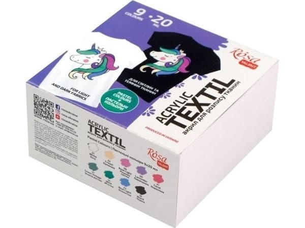 Unicorn textilfärger 20ml 9 färger