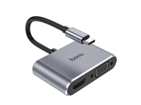 HOCO-adapter HUB Type C til HDTV+VGA+USB3.0+PD100W+HDMI