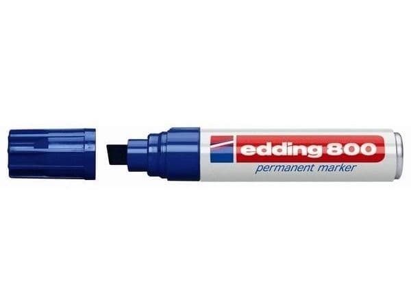 Permanentmarker Edding 800, sned spets, blå
