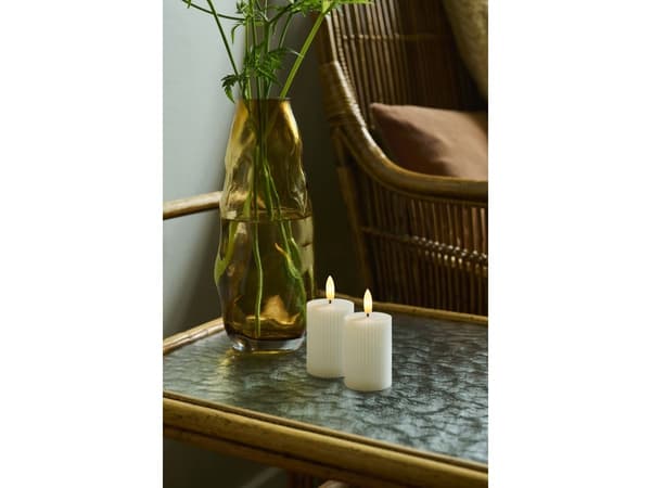 Sirius Smilla laddbart mini blockljus - vit - 2 st