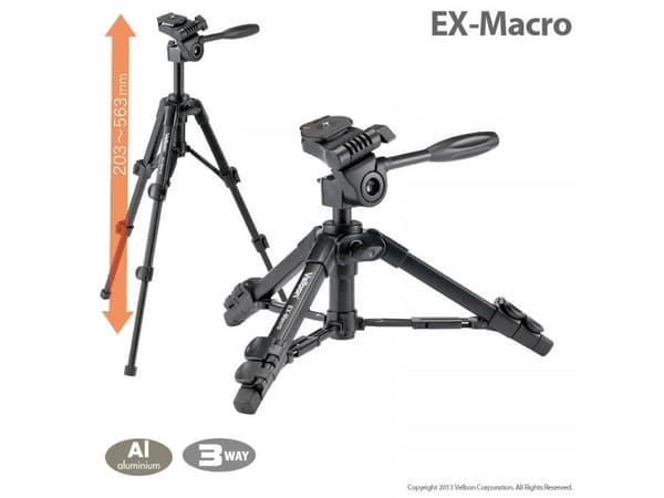 Velbon E61PVE301741, 3 ben, Sort, 56,3 cm, 580 g