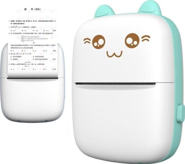 Hurtel Mini Kot etikettprinter termisk Bluetooth fra telefon Blå Mini Kot