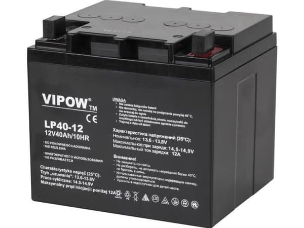 VIPOW blybatteri 12V 40Ah