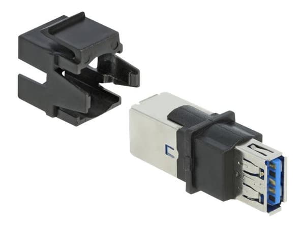 Delock Keystone-moduuli - Modulaarinen lisälaite - USB 3.0 tyyppi A - musta