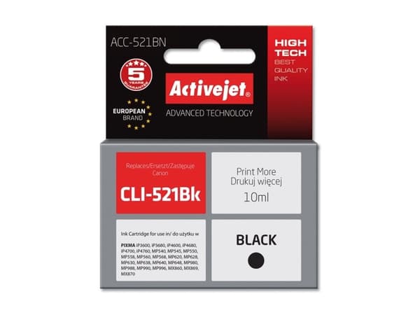 Activejet blekk ACC-521BN / CLI-521Bk (svart)